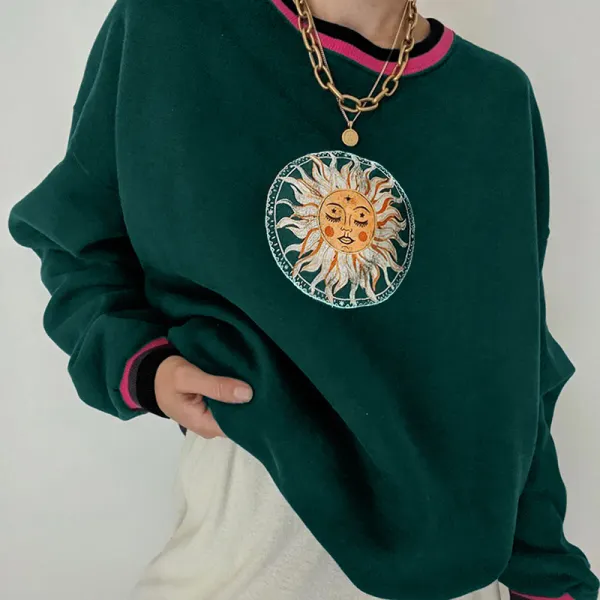 Ladies Casual Loose Long Sleeve Sweatshirt - Honeylop.chimpone.com 