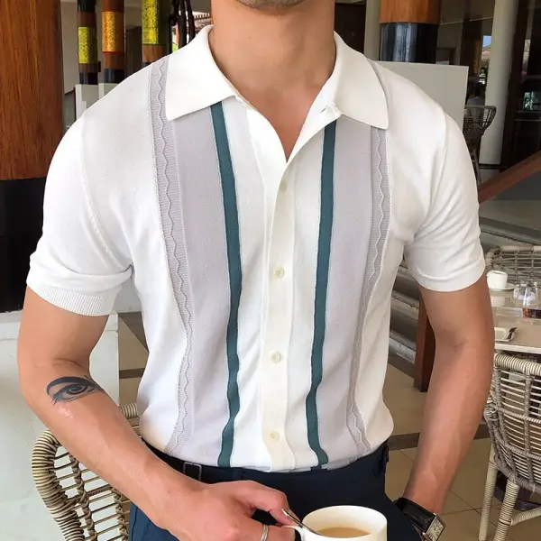 Gentleman Single-breasted Polo Shirt - Menilyshop.com 