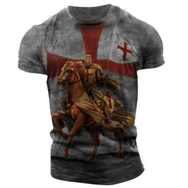 Men's Retro Printed Casual Short-sleeved T-shirt - Wayrates.com 