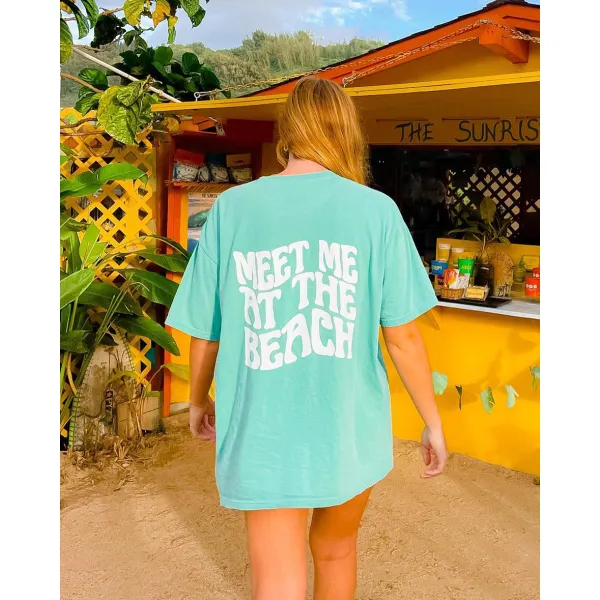 MEET ME AT THE BEACH Casual T-shirt - Ootdyouth.com 