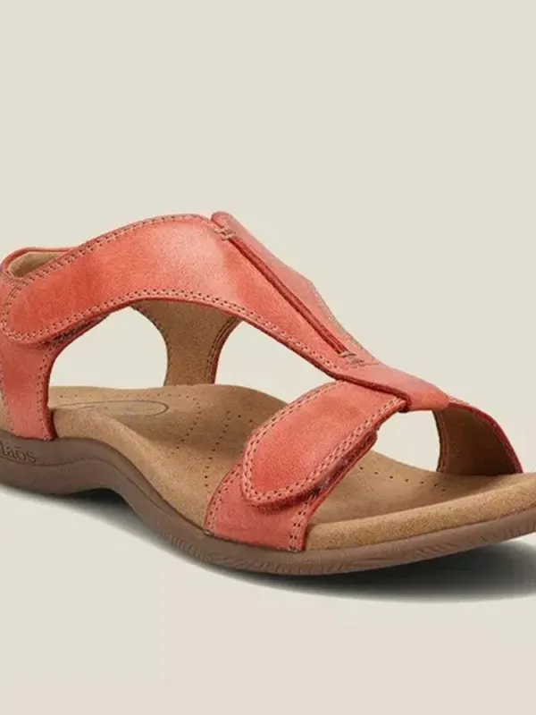 Retro Solid Color Casual Velcro Portable Sandals - Pragmaace.com 