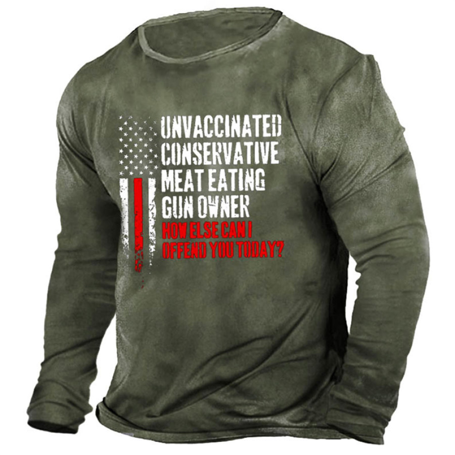 

Men's Unvaccinated Conservative Cotton Long Sleeve T-Shirt