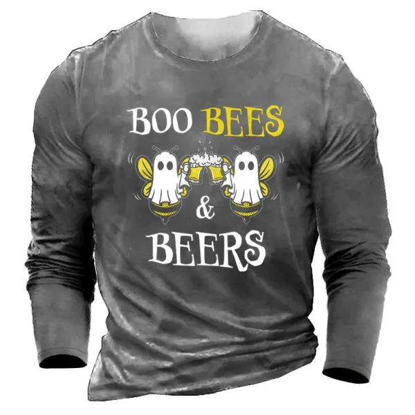 Boo Bees Beers Men's Cotton Long Sleeve T-Shirt Only $18.89 - Wayrates.com 