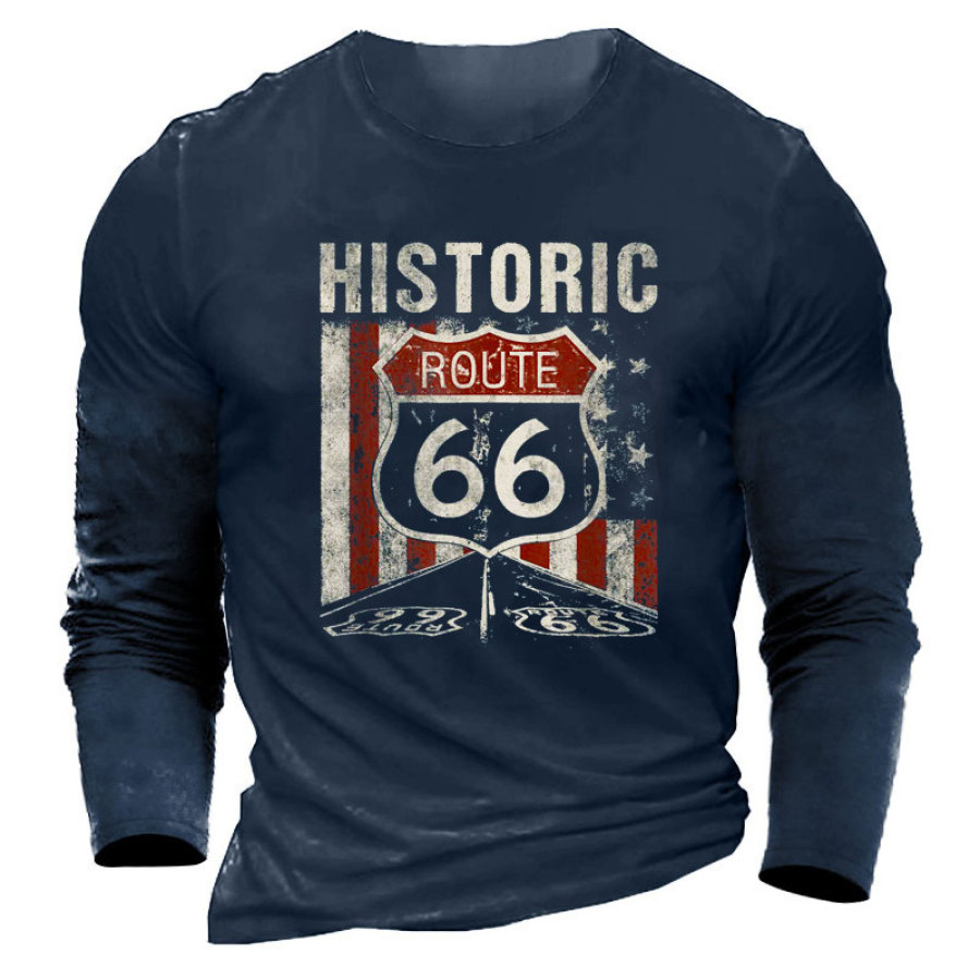 

Men's Historic Route 66 Cotton Long Sleeve T-Shirt