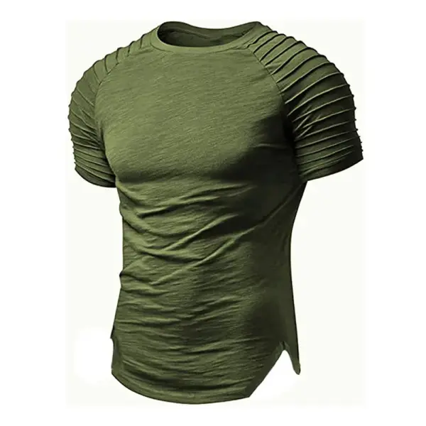 Men's Outdoor Pleated Raglan Sleeve Cotton T-Shirt Only $24.89 - Wayrates.com 