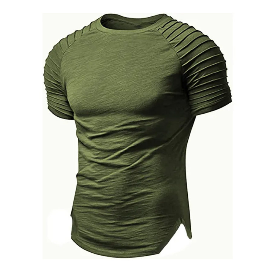 

Men's Outdoor Pleated Raglan Sleeve Cotton T-Shirt