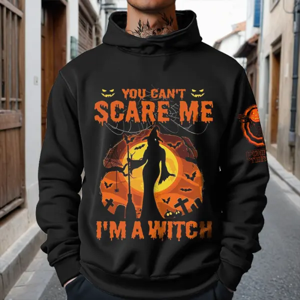 Halloween Pumpkin You Can't Scare Me Print Hoodie - Wayrates.com 