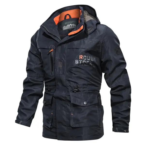Mens outdoor windproof and rainproof multi-pocket jacket - Fineesa.chimpone.com 