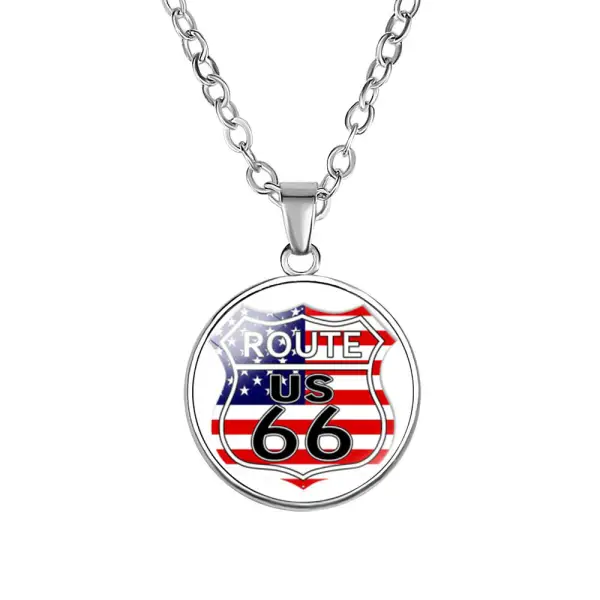 Retro route 66 alloy necklace Only $4.89 - Wayrates.com 