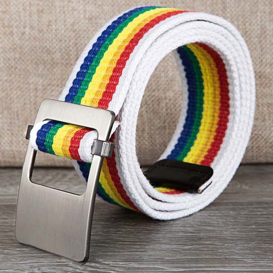 

Men's Casual Striped Canvas Belt