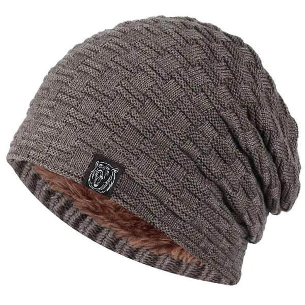 Men's Outdoor Skiing Cashmere Thick Wool Hat Knitted Hat - Elementnice.com 