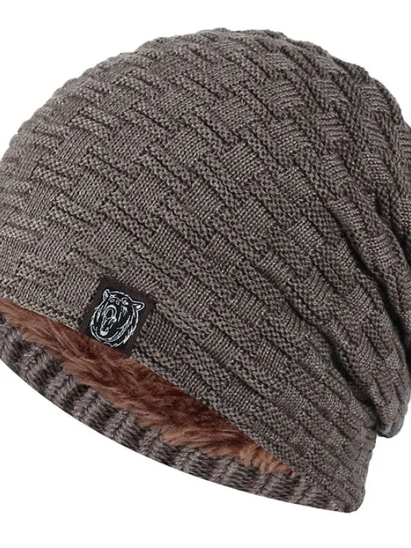Men's Outdoor Skiing Cashmere Thick Wool Hat Knitted Hat - Menbarn.com 