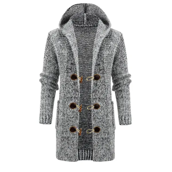 Men's Mid-Length Cardigan Hooded Knitted Jacket - Wayrates.com 