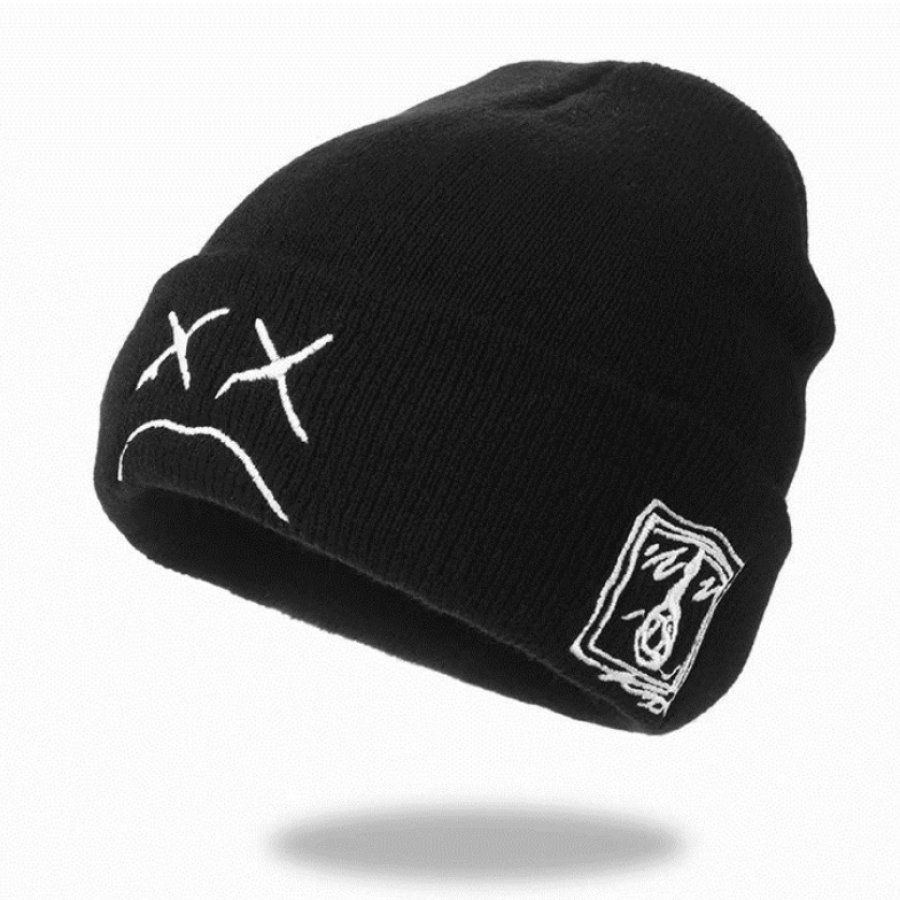 

Sad Face Embroidered Jnitted Hat