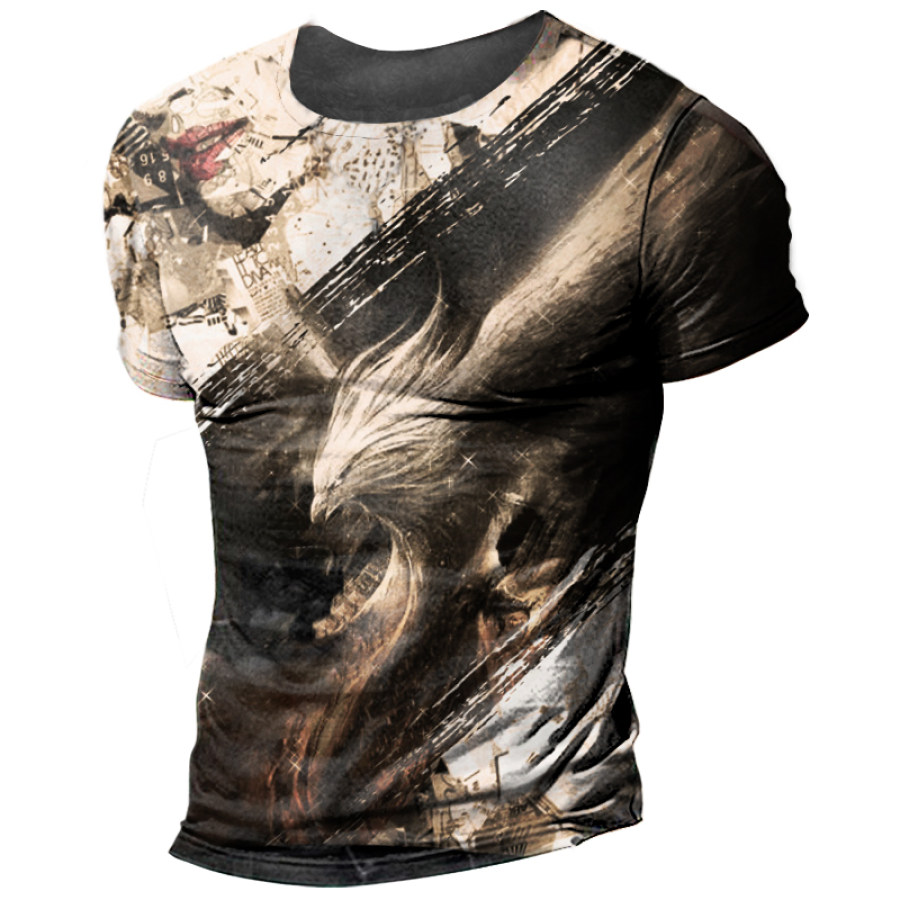 

Men's Fashion Phoenix Print Short Sleeve T-shirt