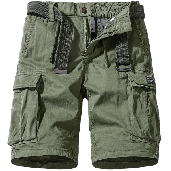 Men's Outdoor Solid Color Loose Multi-pocket Cargo Shorts - Wayrates.com 