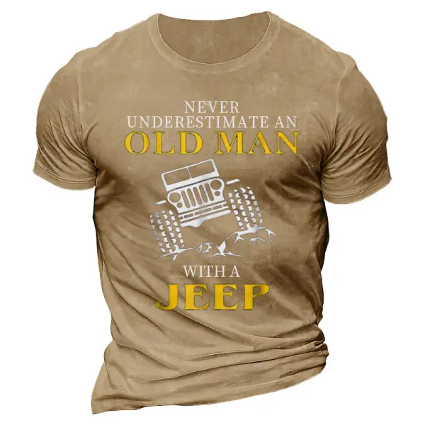 Awesome Never Underestimate An Old Man With A Jeep Men's Cotton T-Shirt Only $25.89 - Wayrates.com 