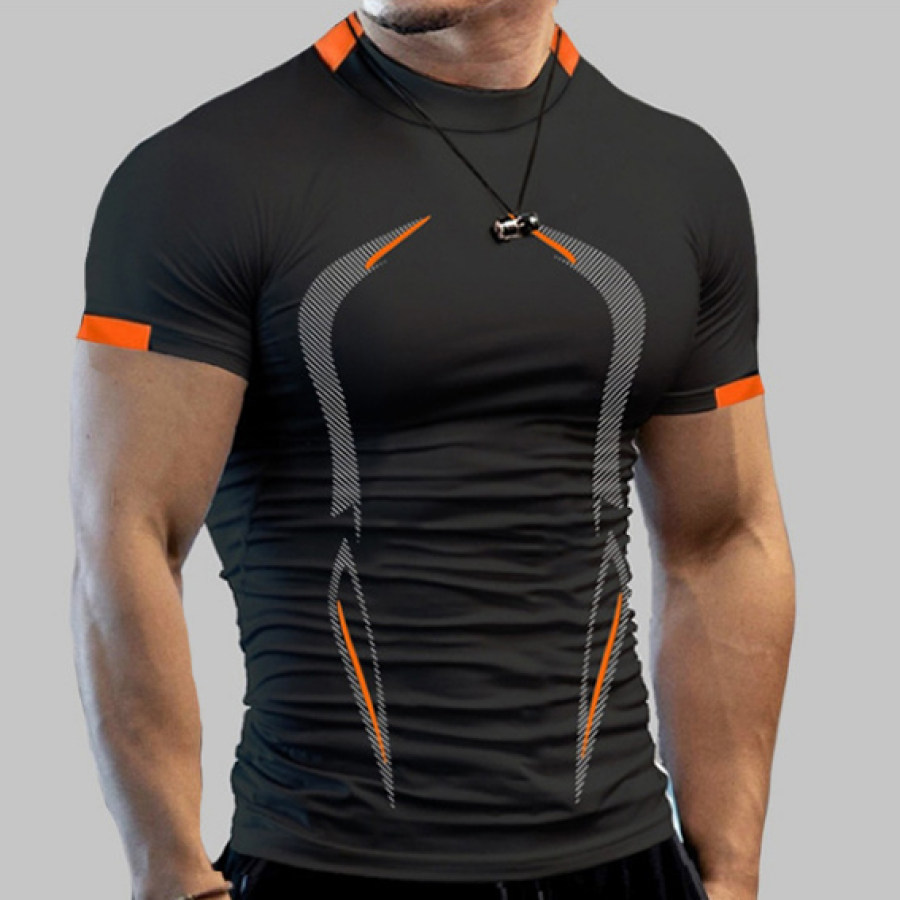 

Men's Fashion Fitness Sports Breathable Quick Dry Short Sleeve T-Shirt