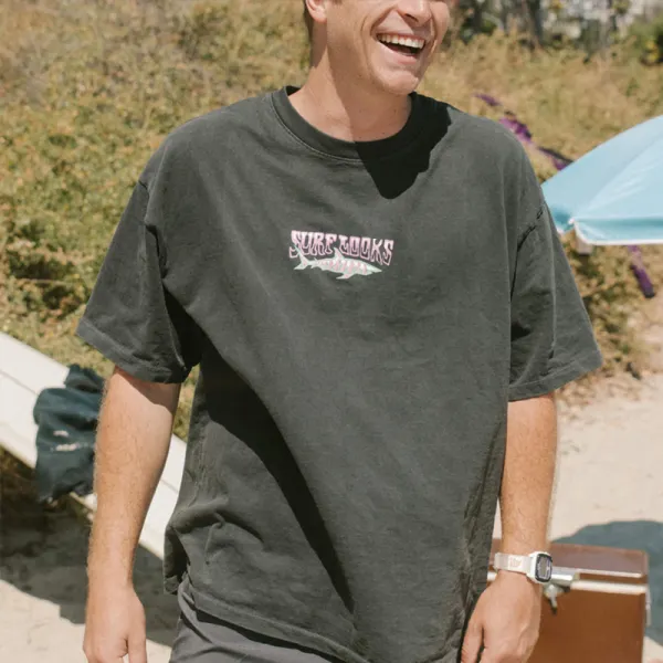 Sharky Feeling Retro Casual Tee - Wayrates.chimpone.com 