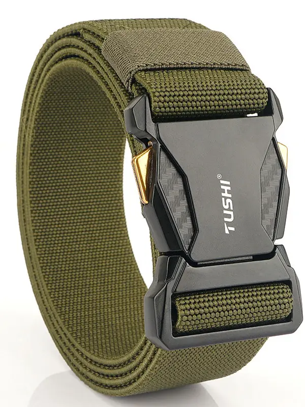Men's Tactical Quick Release Buckle Stretch Nylon Braided Belt - Pragmaace.com 