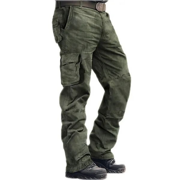 Men's Outdoor Multi-bag Cotton Sports Casual Cargo Pants - Elementnice.com 