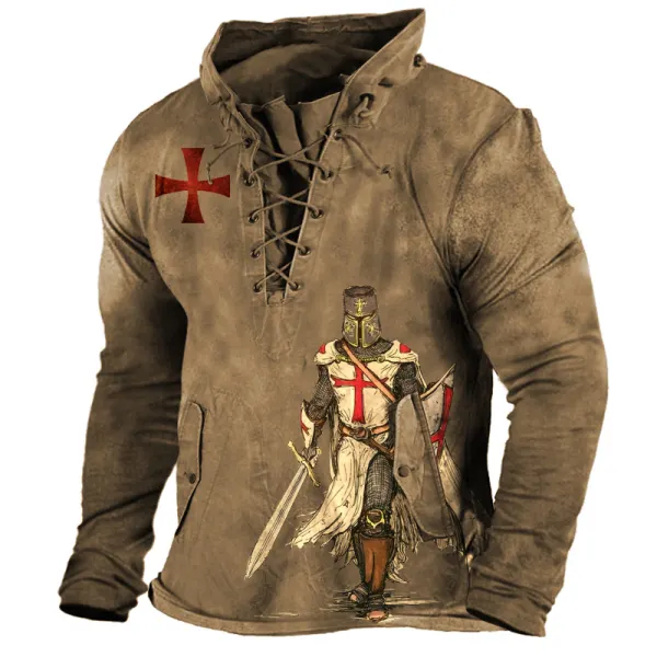 Men's Outdoor Knights Templar Cross Drawstring Shirt - Cotosen.com 
