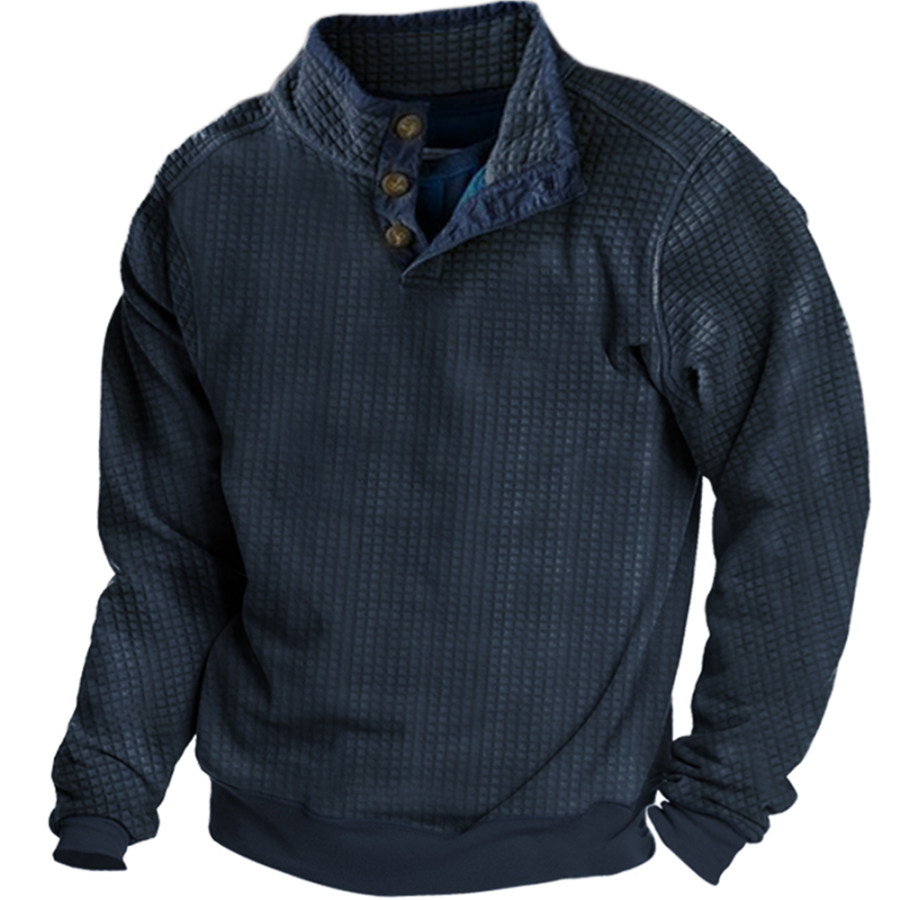 

Men's Plaid Fleece Stand-up Collar Sweatshirt