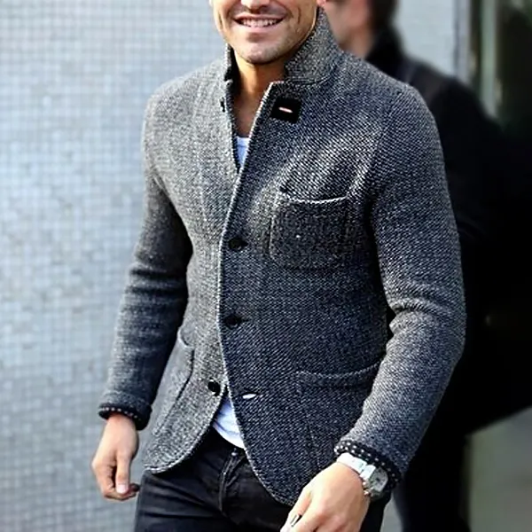 Men's Casual Fashion Thick Stand Collar Jacket - Keymimi.com 