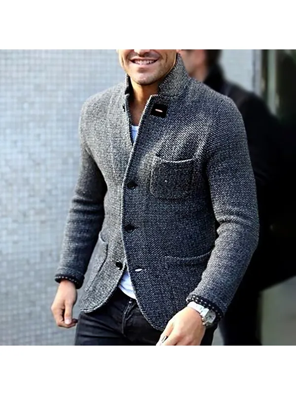 Men's Casual Fashion Thick Stand Collar Jacket - Viewbena.com 