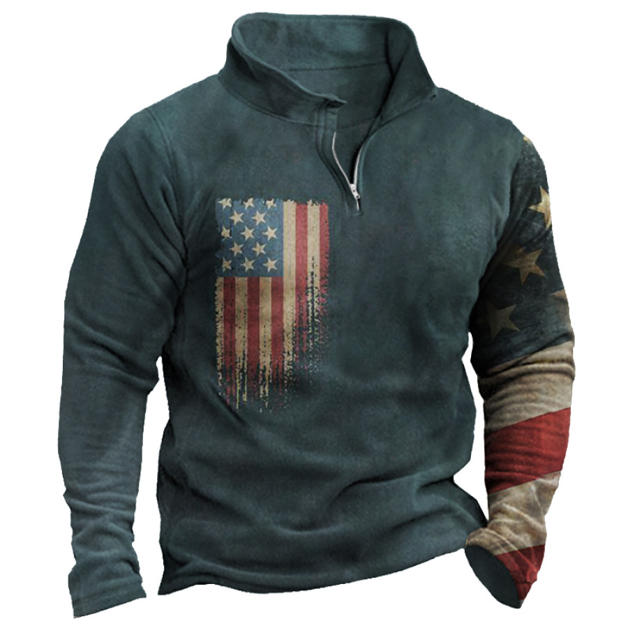 

Men's American Flag Winter Sweatshirt