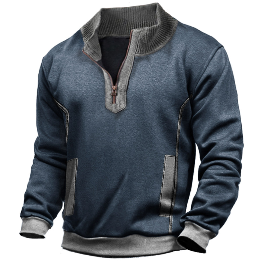 

Men's Outdoor Zip Stand Collar Tactical Sweatshirt