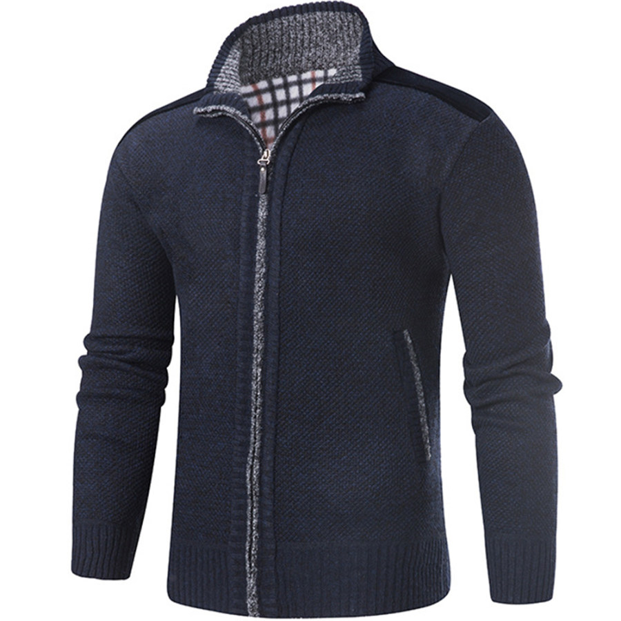 

Men's Vintage Fleece Lapel Knit Cardigan