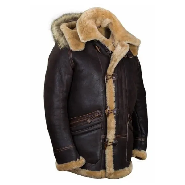 Men's Outdoor Casual Fleece Thickened Hooded Leather Jacket - Blaroken.com 