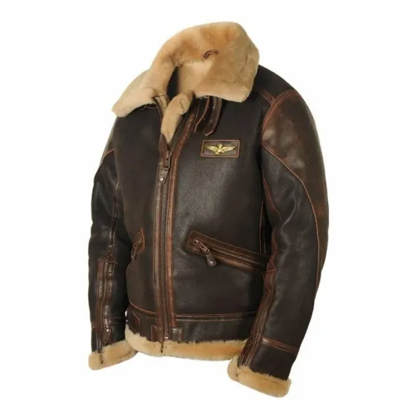 Men's Outdoor Casual Lapel Zip Fleece Thick Leather Jacket - Elementnice.com 