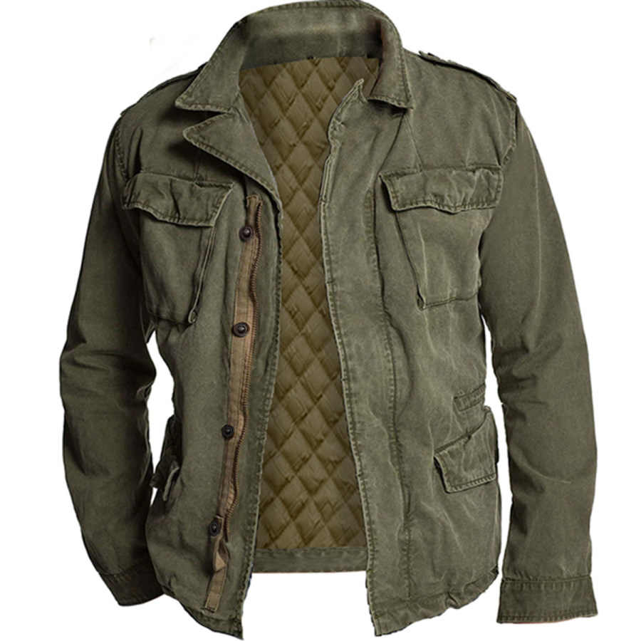 

Men's Vintage Distressed Long Sleeve Jacket