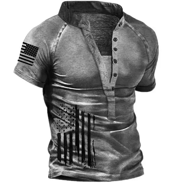 Men's Vintage Distressed American Flag Short Sleeve T-Shirt Only $36.89 - Wayrates.com 