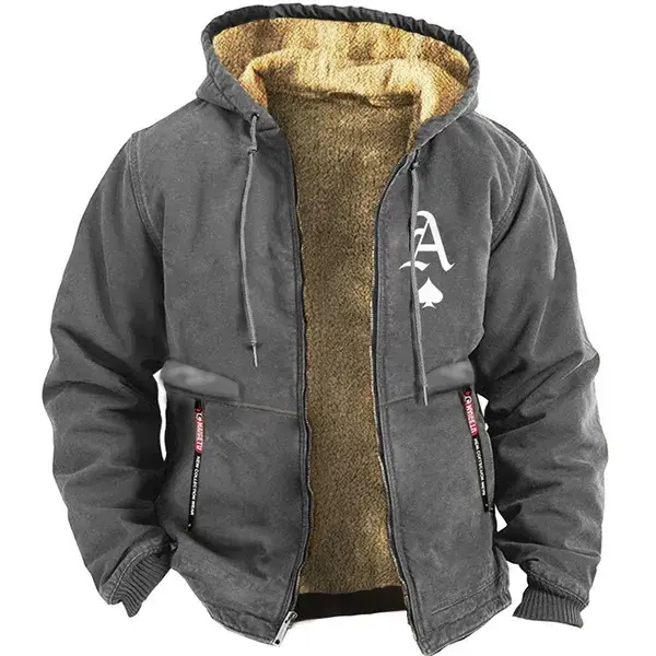 Men's Aces Winter Fleece Full Zip Hoodie Only HKD418.89 - Wayrates.com 