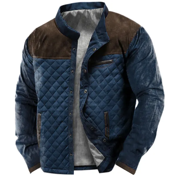 Men's Outdoor Stitching Pocket Thickened Warm Stand Collar Jacket Only $56.89 - Wayrates.com 
