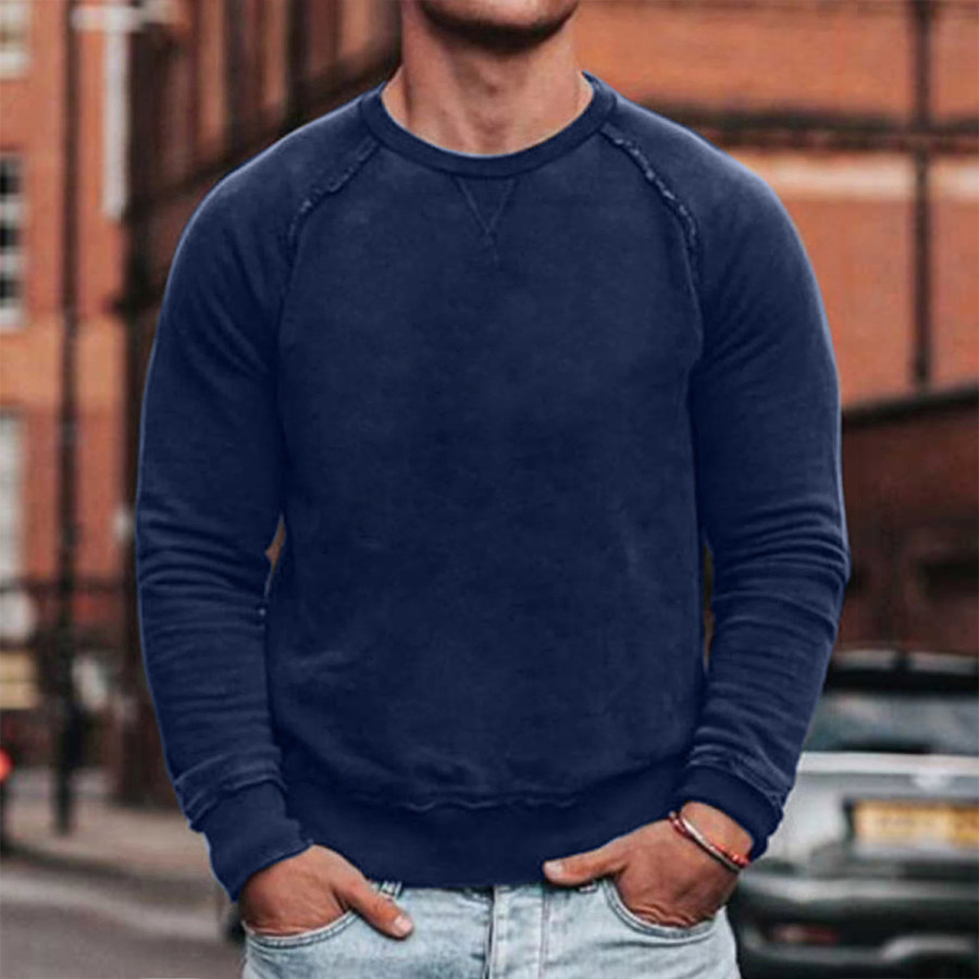 

Men's Retro Casual Round Neck Long Sleeve Sweatshirt