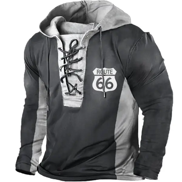 Men's Vintage Route 66 Hooded Sweatshirt Only $27.89 - Wayrates.com 