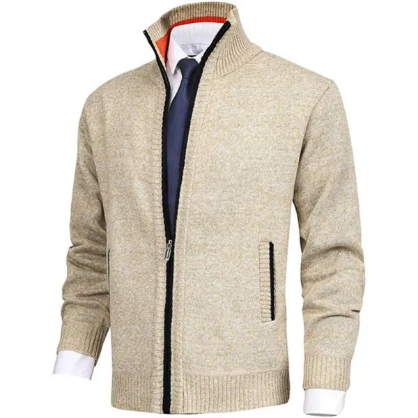 Men's Solid Color Fashion Stand Collar Knitted Sweater Jacket Only $16.89 - Wayrates.com 