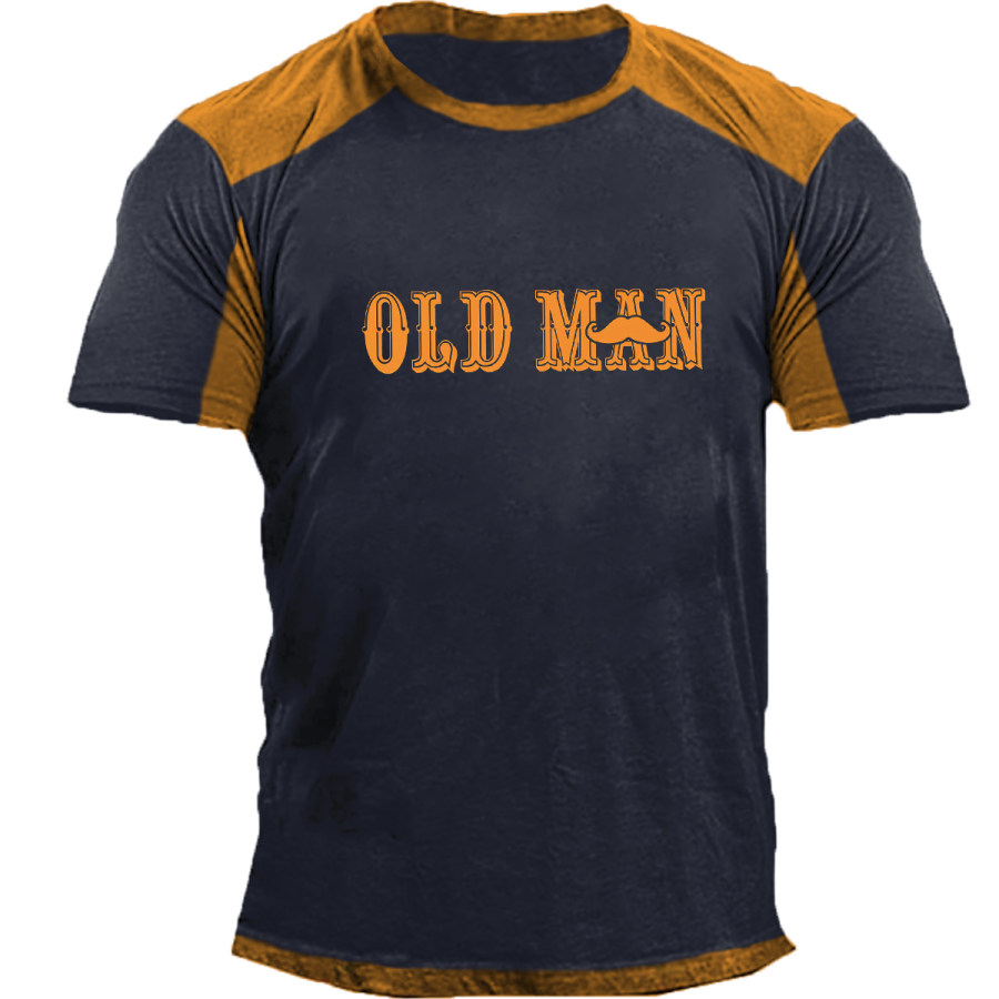 

Men's Vintage OLD MAN Short Sleeve Round Neck T-shirt
