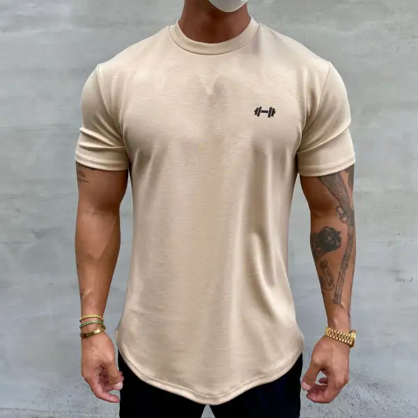 Men's Casual Sports Round Neck Short Sleeve T-shirt - Mobilittle.com 