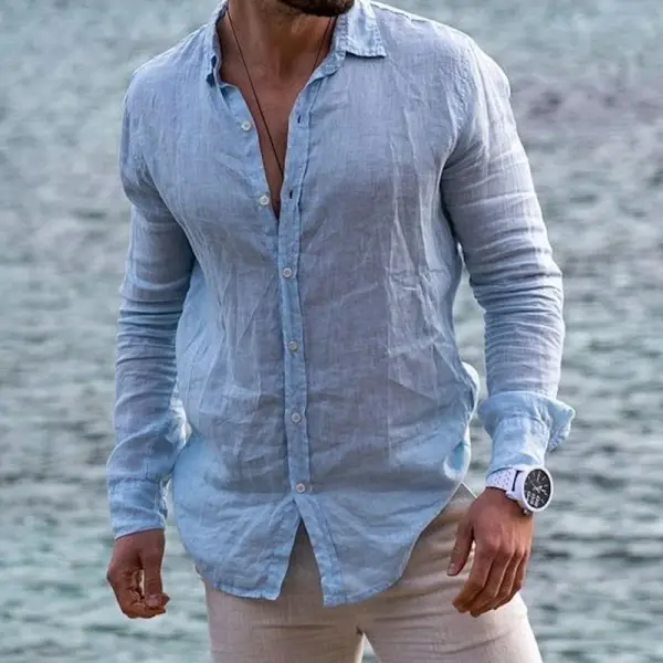 Men's Vintage Casual Long Sleeve Shirt Only $44.89 - Wayrates.com 