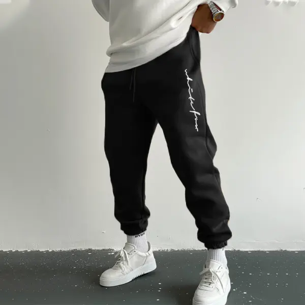 Men's Casual Printed Simple Fleece Sweatpants - Trisunshine.com 