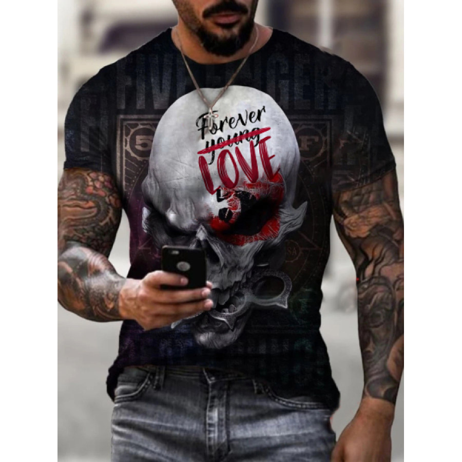 

Men's Hell Skull Art Print Short Sleeve T-shirt