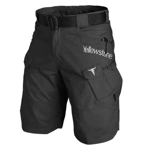 Men's Vintage Yellowstone Tactical Multi Function Pocket Shorts - Dozenlive.com 