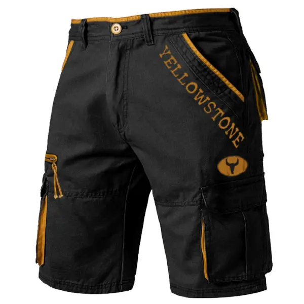 Men's Yellowstone Colorblock Pocket Casual Shorts - Cotosen.com