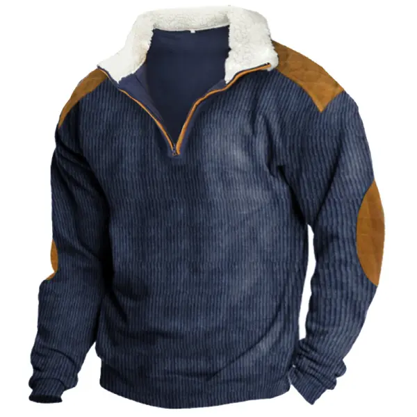 Men's Outdoor Casual Fleece Lapel Long-sleeved Sweatshirt Only $32.89 - Wayrates.com 