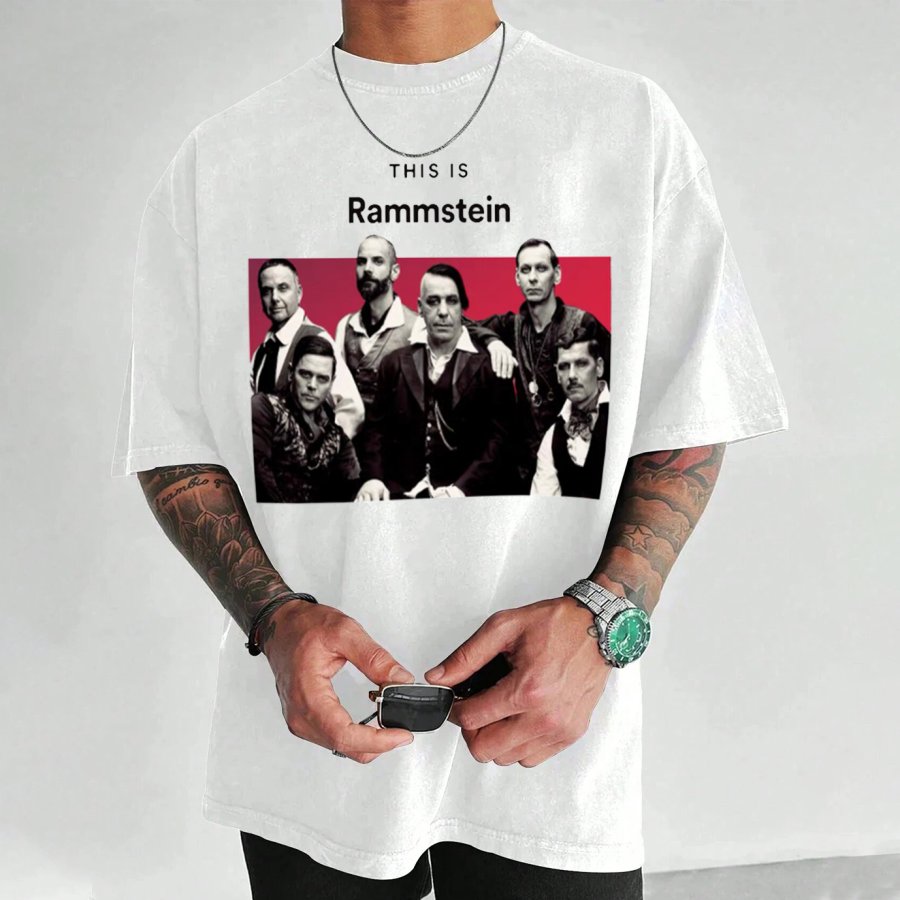 

Men's Rammstein Rock Band Loose Short Sleeve Oversized T-Shirt